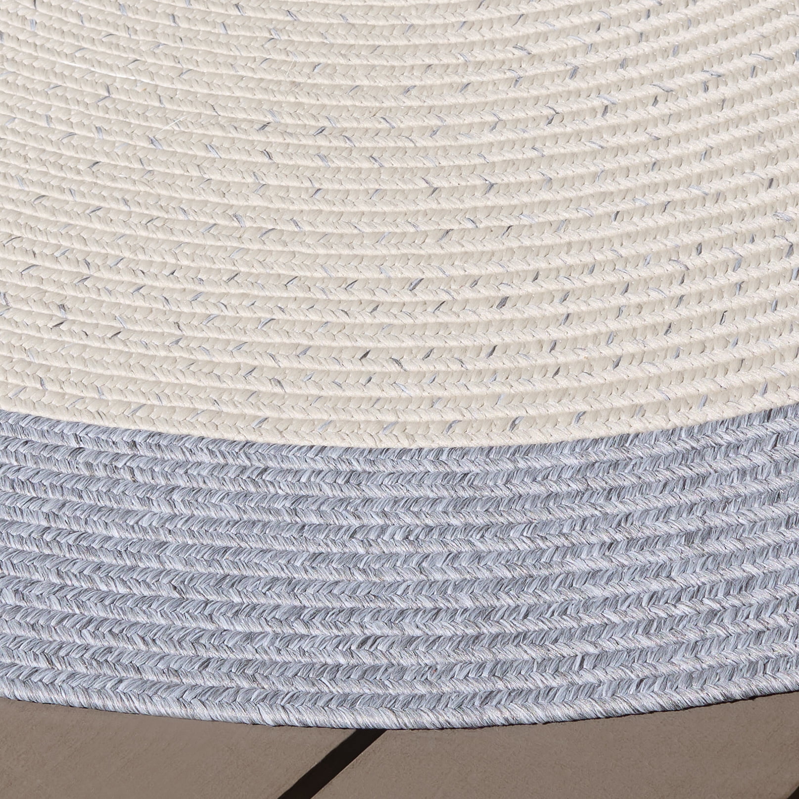 Safavieh Braided Victor Bordered Machine Washable Reversible Area Rug, Ivory/Gray, 5' x 8' Oval