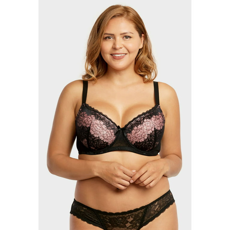 Womens 6 Pack of Everyday Plain, Lace, D, DD, DDD Cup Bra -Various Style  4356LD, 42D 