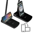 thumbnail image 2 of Lampe de bureau LED pivotante OttLite avec chargement USB et support, noir, 2 of 9