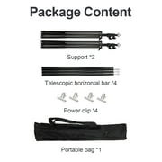 Adjustable Background Stand, 7ft Height x 10ft Wide Adjustable Photo Video Backdrop Stand with Carry Bag, Clamps for Wedding Party Stage Decoration Black