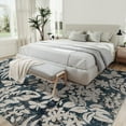 thumbnail image 2 of Washable 9x12 Large Area Rugs for Living Room Non-Slip Modern Botanical Floral Rugs Accent Floor Carpet for Bedroom Dining Room Blue, 2 of 6
