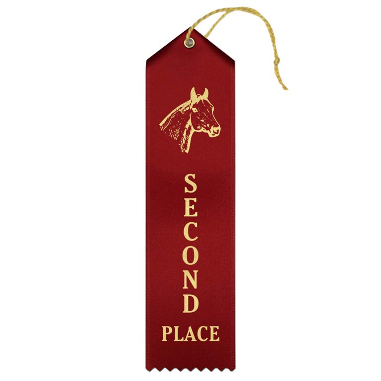Ribbonsnow 2nd Place Award Ribbons - 100 Red Ribbons with Card & String