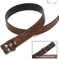thumbnail image 5 of Western Leather Belt Strap for Men without Buckle Engraved Embossed Cowboy Leather Belt Strap 1.5 inch Wide, 5 of 8