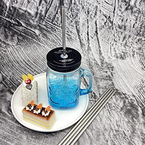 100-Pack 8.5" Reusable Stainless Steel Straws in Bulk - Straight Metal Drinking Straws for 30 oz & 20 oz Tumblers Yeti Water Bottles, Dishwasher Safe (Silver)