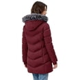 thumbnail image 3 of Wantdo Women's Recycled Winter Coat Waterproof Winter Jacket Faux Fur Hooded Puffer Coat Wine Red S, 3 of 10