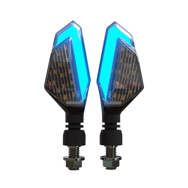 Miulika Motorcycle Turn Light Cornering Lamp 12V Fits most Motorbikes Blue