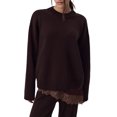 thumbnail image 2 of Long Sleeve Pullover Tops for Women, Trendy Going Out Sweater Top Casual Crew Neck Loose Fit Fall Winter Top M, 2 of 5