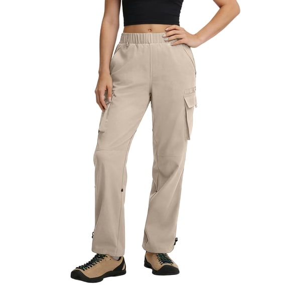 Roncen Women's Cargo Joggers Athletic Travel Hiking Pants with Zippered Pockets for All Season