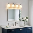thumbnail image 4 of Bathroom Vanity Light Fixtures 4 Lights Modern Bathroom Lighting Fixtures Over Mirror with Frosted Milky Glass Shade Brushed Nickel Wall Sconce for Bath Bedroom, 4 of 9