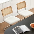 thumbnail image 2 of GrandNoor White Rattan Dining Chairs,Wooden Mid-Century Modern Kitchen Chairs, Armless Mesh Back Cane Chairs, Famous Cesca Design Chairs with Metal Chrome Leqs, Set of 2, 2 of 6