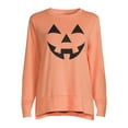 thumbnail image 4 of Positivitees Women's Fall Graphic Tee, Long Sleeve T-Shirt Jack-O-Smile, Sizes S-3XL, 4 of 5