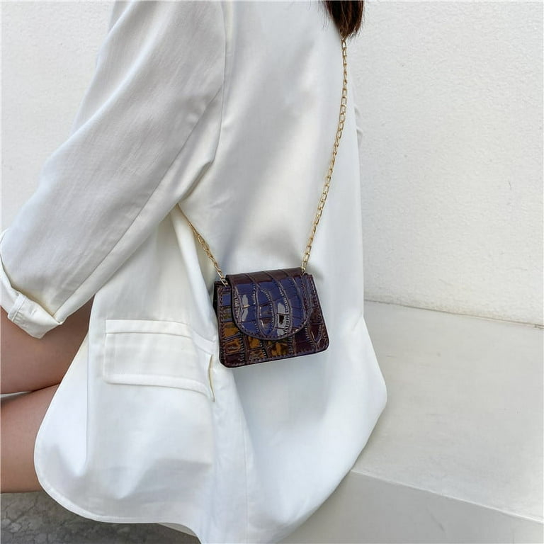 CoCopeanut Mini Tote Bag Crocodile Pattern Flip Messenger Crossbody Bag  Female Simple Shoulder Bag Small Square Lady Handbag New