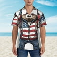 thumbnail image 2 of Sikiie Patriotic Boxing Bear Art Print Men's Hawaiian Shirt, Summer Beach Button Pocket Short Sleeve T-Shirt,3X-Large, 2 of 7