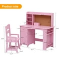 thumbnail image 3 of Escritorio y Silla para Niños, Mesa de Estudio de Madera con Estante de Almacenamiento y Panel de Corcho, Escritorio para Aprendizaje Infantil, 3 of 5