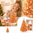 thumbnail image 2 of Dreamy Beaded Christmas Tree DIY Kit, Enjoyable Screen-Free Activity for Adults and Kids to Build Elegant Seasonal Home Accents (Orange), 2 of 4