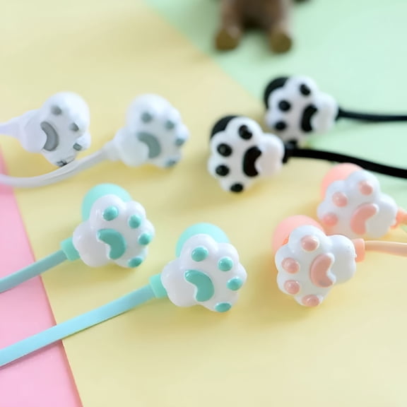 GJX 2026 New Earbud Headphones Bulk Wired Earphones Portable Cartoon Cute Cat Claw 3.5Mm Jack Wired In-Ear Phone Earphones Headphone for School,Travel,Gaming