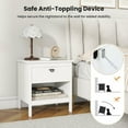 thumbnail image 2 of Resenkos 2-Tier Wooden Nightstand – Combined Drawer & Open Storage Shelf, Stylish Bedroom Side Table, White, 2 of 8