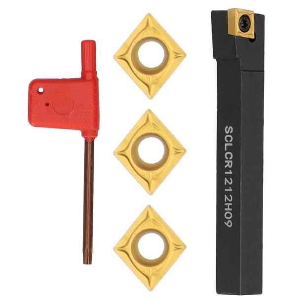 Juego De Insertos De Torno Cnc De 5 Piezas Con Vástago Y Destornillador Forma De Rombo Inserto De Acero De Carburo Juego De Cuchillas De Corte Inserto Dorado Fresa Para Torno Turing Yuarrent TO004045-00