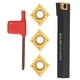 thumbnail image 1 of Juego De Insertos De Torno Cnc De 5 Piezas Con Vástago Y Destornillador Forma De Rombo Inserto De Acero De Carburo Juego De Cuchillas De Corte Inserto Dorado Fresa Para Torno Turing Yuarrent TO004045-00, 1 of 7