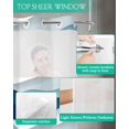 thumbnail image 4 of No Hook Shower Curtain with Snap in Liner, Gradient Ocean Waves Blue Teal Gradient Waves Hotel Shower Curtains for Bathroom, Washable Shower Curtain Liner Set with Mesh Top Window, 60"x72", 4 of 6