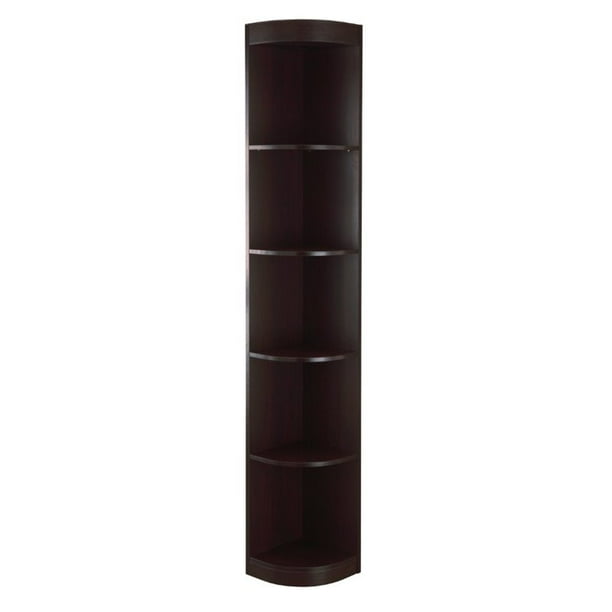 Furniture Of America Maleena 5 Shelf Corner Wood Bookcase In Warm Espresso Com Furniture Of America Maleena 5 Shelf, Corner Bookcase Furniture
