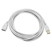 15ft USB 2.0 A Male to A Female Extension 28/24AWG Cable (Gold Plated) - WHITE