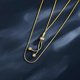 thumbnail image 2 of Plain golden handdrawn chain, 18K goldplated, soft snake chain with ball pendant, stainless steel, gold chain for women., 2 of 5