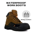 thumbnail image 2 of Jacata Waterproof Leather Soft Toe Boots for Men Slip Resistant Rubber Outsole Safety Mens Work Boots (Size 10), 2 of 6