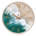thumbnail image 2 of Reloj de pared sin tictac de 30 cm, números arábigos que funcionan con pilas, reloj de , relojes clásicos para oficina, mitorio, Oro perfecl reloj de pared silencioso, 2 of 7
