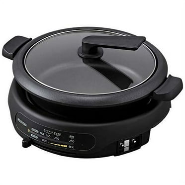 Iris Ohyama Hot Plate Grill Pot 1 Sheet Type Deep Pot Heat Insulation ~ Approximately 250 ℃ High Heat Power 1300W Plate For 2 ~ 4 People Black IGU-B1-B