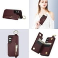 thumbnail image 3 of Cutyskin for Samsung Galaxy A13 5G Wallet Case【RFID Blocking】 with Card Holder Cash Pocket Zipper Bills Slot, Soft PU Leather Magnetic Back Folio Kickstand, Finger Ring Holder Hook Case, Jujube Red, 3 of 9