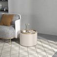 thumbnail image 2 of HOMCOM Round Coffee Table with Tray Top, Storage and Linen Upholstery, 2 of 10