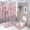 Style-5, variant on Pink Romantic Roses Shower Curtain 4 Piece Sets with Non-Slip Rugs,Toilet Lid Cover and Bath Mat Modern Flower Plants Floral Waterproof Shower Curtain with 12 Hooks Bathroom Set Home Decor