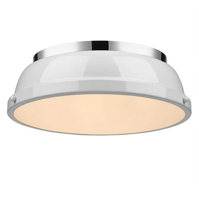 Duncan Support Affleurant 14 Pouces en Chrome avec Store Blanc