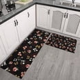 thumbnail image 2 of Pioneer Flower Floral Print Pattern Kitchen Rugs Sets Of 2,Anti Fatigue Kitchen Mat Rugs Non Slip Washable,Decorative Kitchen Floor Mats for Kitchen,Sink,Laundry,17"x30"+17"x47", 2 of 7