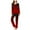 Wine, variant on Viadha Plus Size Sleepwear Ladies' Casual Solid Color Casual Top Pants Pajama Set