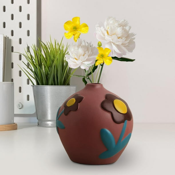 Jarrones de flores Jarrón de cerámica Jarra de cerámica Centros de mesa Jarrón de decoración para el hogar Jarrón de mesa para el dormitorio Regalo de Soledad Jarrón de cerámica pintado