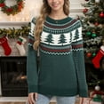 thumbnail image 3 of Iyufng Christmas Sweaters for Women Fashion Knit Vintage Christmas Tree Long Sleeve Round Neck Pullover Sweater Green,S, 3 of 5