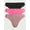 Surf Pink, Sunset Purple, Black Soot, variant on Joyspun Women's Seamless Sheer Stripe Thong Panties, 3-Pack, Sizes S to 3XL