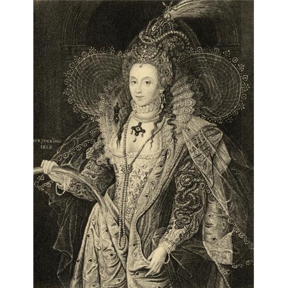 Posterazzi DPI1858330LARGE Elizabeth I 1533-1603 Queen of England 1558-1603 Photo-Etching From Painting Poster Print, Large - 26 x 34