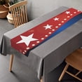 thumbnail image 6 of Chmadoxn 4th of July Table Runner, Independence Day Table Runner Dresser Scarves, July 4th Non-Slip Rectangle Burlap Decor for Home Stars Red and White Check Plaid Tablecloth, 6 of 8