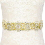 Rhinestone Belt Bridal Wedding Belts Applique Beaded Pearl Ladies Sash