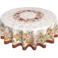thumbnail image 1 of Autumn Pumpkin Harvest Tablecloth Round 60 Inch Thanksgiving Fall Leaf Washable Wrinkle Stain-Resistant Table Cloth Polyester Country Rustic Farmhouse Table Cover for Kitchen Dinning Parties Holiday, 1 of 6