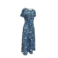 thumbnail image 4 of Robe à Imprimé Floral en Fleurs - Col Rond Confortable, Manches Courtes Élégantes, 4 of 11