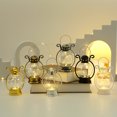 thumbnail image 2 of LCXmlly Battery Operated Lantern LED Lantern Vintage Operated Portable Handle Home Decor Flameless Electronic Lamp Night Light Christmas Party, 2 of 8