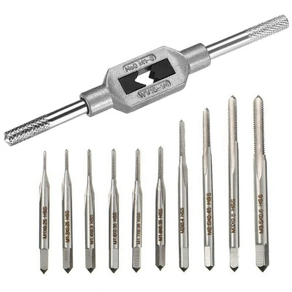 10Pcs -Taps Bit Small Hand Screw Thread Taps M1-.5 HSS Mini Metric Plug Tap Screw Tap Drill Tapping Tool