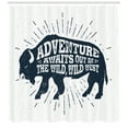 thumbnail image 3 of Ambesonne Adventure Shower Curtain, Tribal Words Trees, 69"Wx70"L, Petrol Blue White, 3 of 3