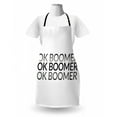 thumbnail image 3 of OK Boomer Apron, Monochromatic Style Meme Phrase Simple Design Modern Fun Typography, Unisex Kitchen Bib with Adjustable Neck for Cooking Gardening, Adult Size, Grey Charcoal Grey White, by Ambesonne, 3 of 4