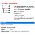 thumbnail image 2 of Front Upper Control Arm and Ball Joint Assembly Set 4 Piece - Compatible with 2018 - 2023 Audi S5 Sportback 2019 2020 2021 2022, 2 of 2