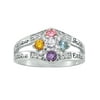 Keepsake Personalized Family Jewelry Daydream Mother's Birthstone Ring available in Gold over Silver, 10kt and 14kt Yellow and White Gold